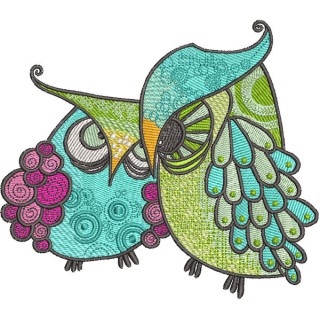 Grouchy owls 2 embroidery design - Embroidery Design