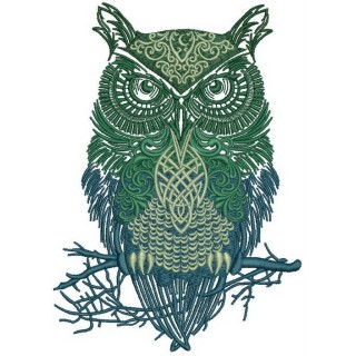Tribal owl embroidery design - Embroidery Design