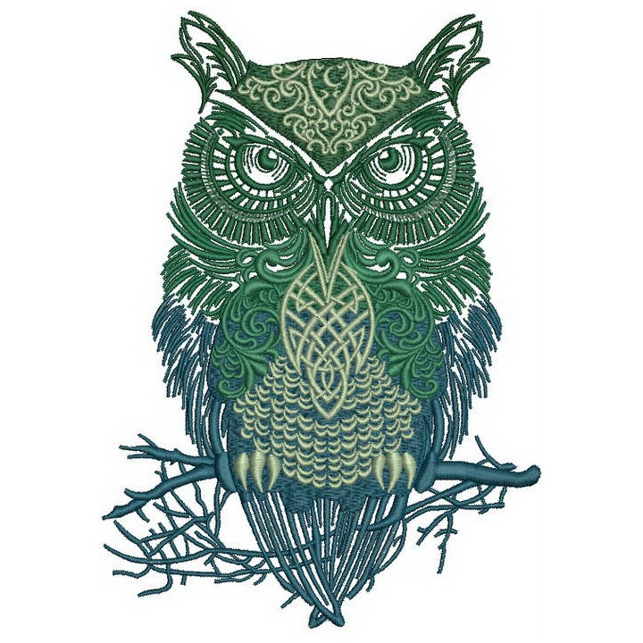 Tribal owl embroidery design - Embroidery Design