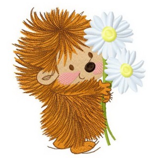 Hedgehog's bouquet 3 embroidery design - Embroidery Design