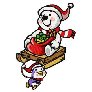 Christmas on the North Pole embroidery design - Embroidery Design