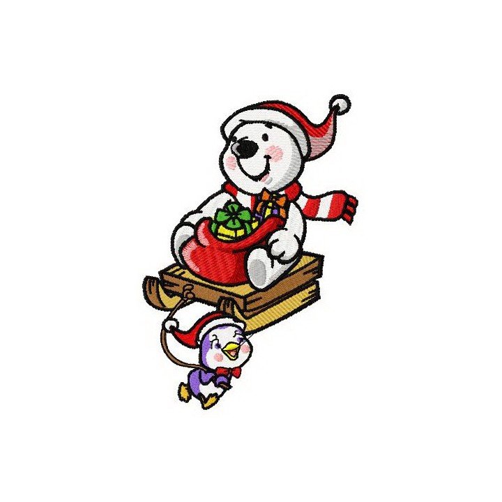 Christmas on the North Pole embroidery design - Embroidery Design