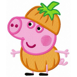 Pig the pumpkin embroidery design - Embroidery Design