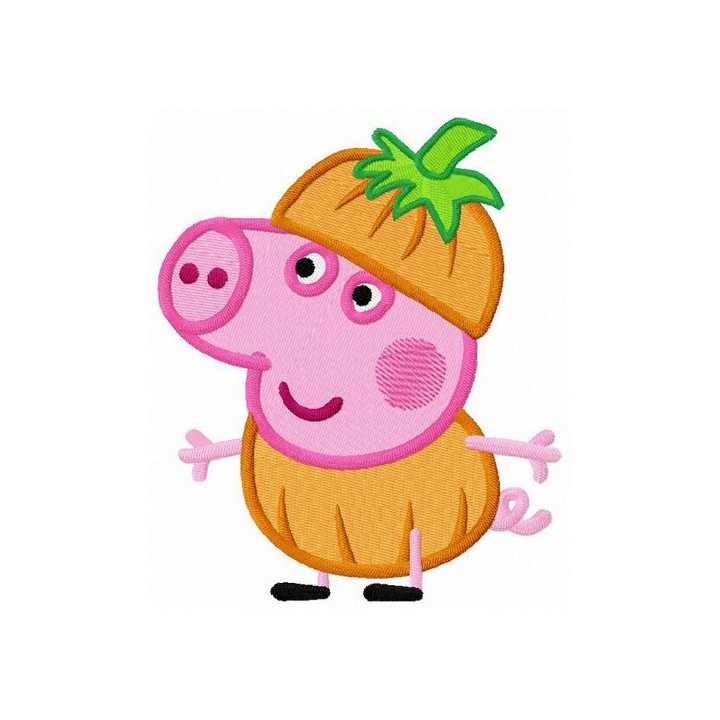 Pig the pumpkin embroidery design - Embroidery Design