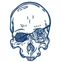 Romantic skull 4 embroidery design showcasing a unique skull motif, perfect for adding flair to t-shirts or hoodies.