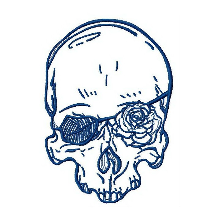 Romantic skull 4 embroidery design - Embroidery Design