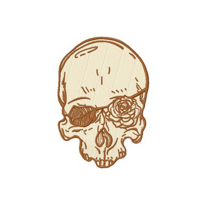 Romantic skull 3 embroidery design - Embroidery Design