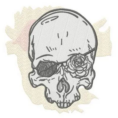 Romantic skull 2 embroidery design showcasing a creative pattern for stitching on clothing and accessories.