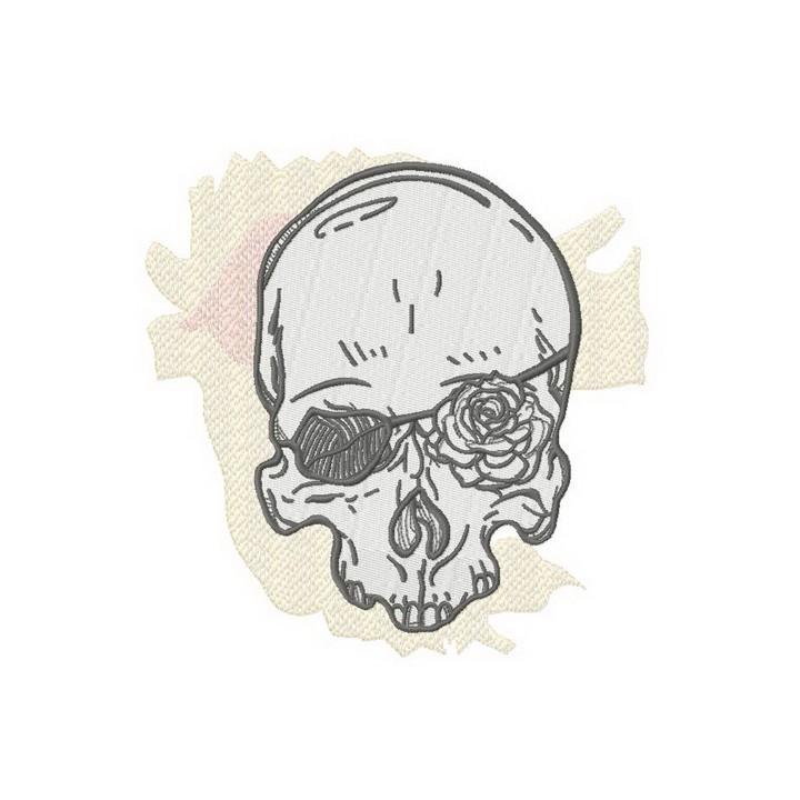 Romantic skull 2 embroidery design - Embroidery Design