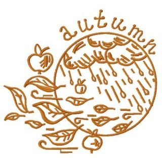 Rainy autumn 2 embroidery design - Embroidery Design