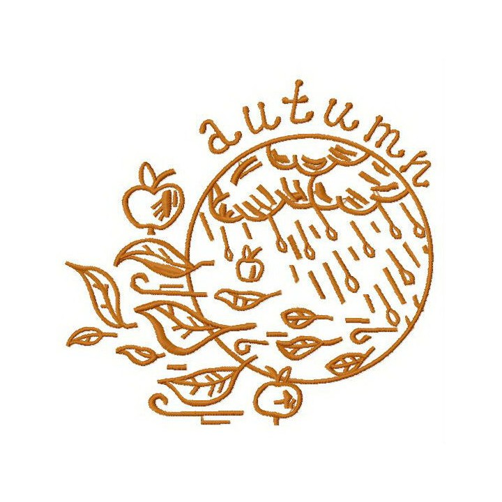 Rainy autumn 2 embroidery design - Embroidery Design
