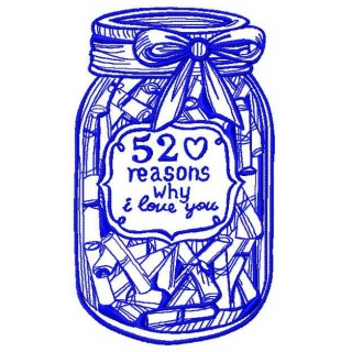 52 reasons why I love you 3 embroidery design - Embroidery Design