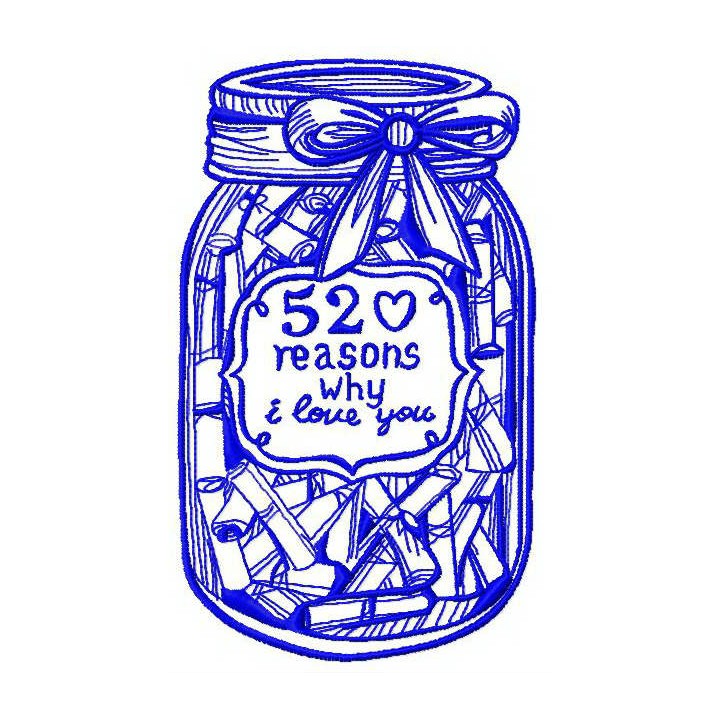 52 reasons why I love you 3 embroidery design - Embroidery Design