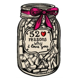 52 reasons why I love you 2 embroidery design - Embroidery Design