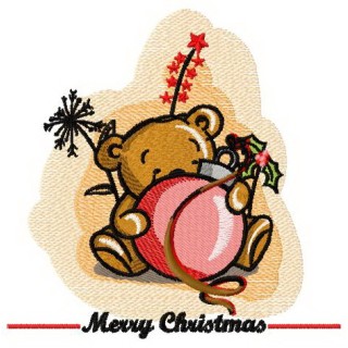 Christmas teddy bear 2 embroidery design - Embroidery Design