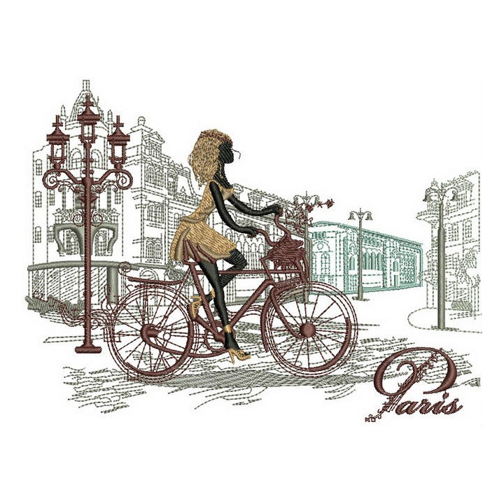 Paris travel embroidery design - Embroidery Design