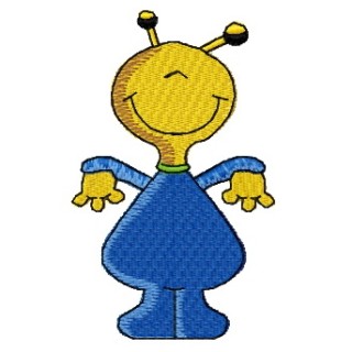 Happy alien embroidery design - Embroidery Design