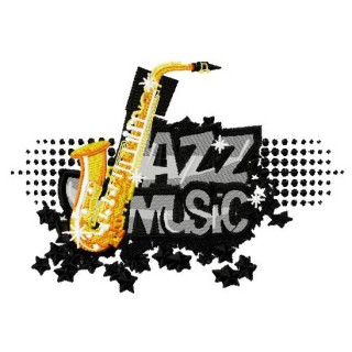 Jazz music embroidery design - Embroidery Design