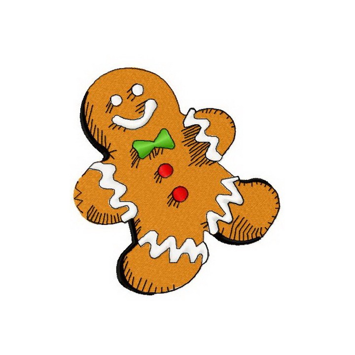 Gingerbread man embroidery design - Embroidery Design