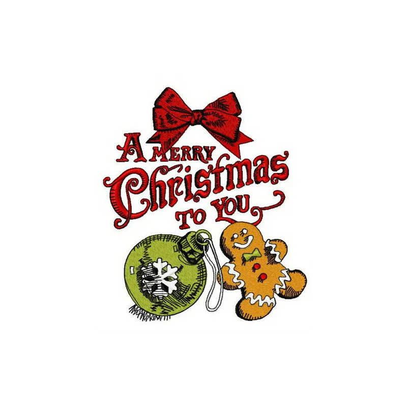 A Merry Christmas to You 3 embroidery design featuring festive typography, perfect for holiday projects.