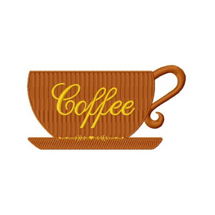 Coffee cup 9 embroidery design - Embroidery Design