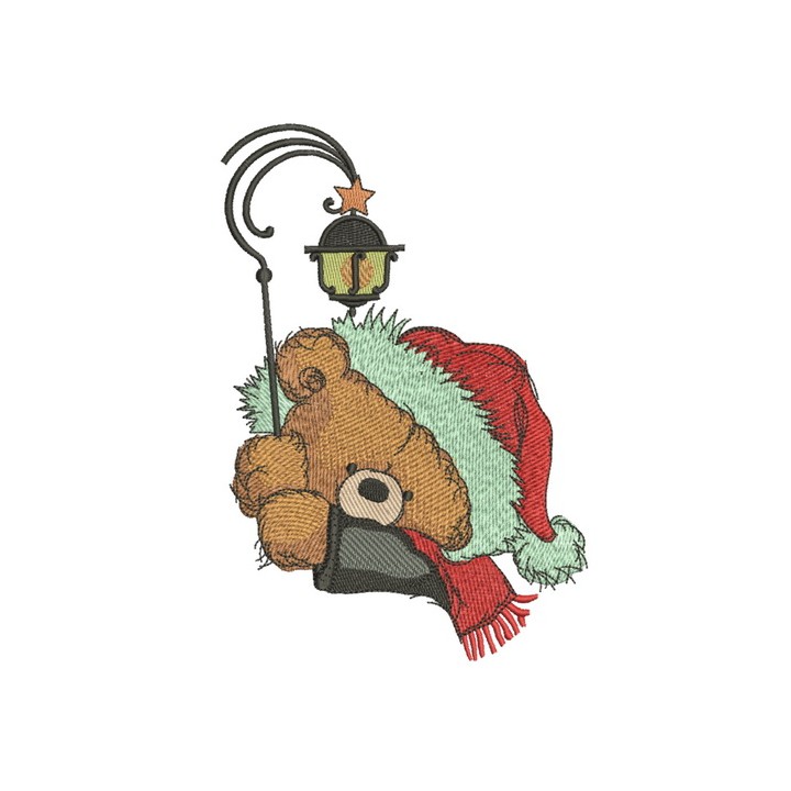 Teddy bear with lantern 3 embroidery design - Embroidery Design