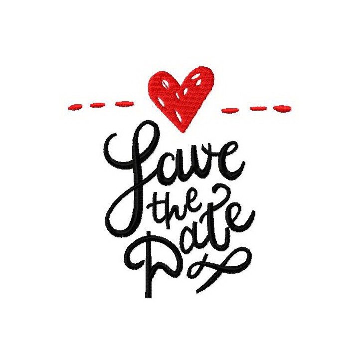 Save the date 4 embroidery design - Embroidery Design