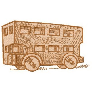 Wooden bus embroidery design - Embroidery Design