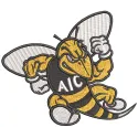 AIC Yellow Jackets logo embroidery design preview for stitching on apparel and accessories.