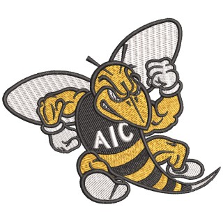 AIC Yellow Jackets logo embroidery design - Embroidery Design