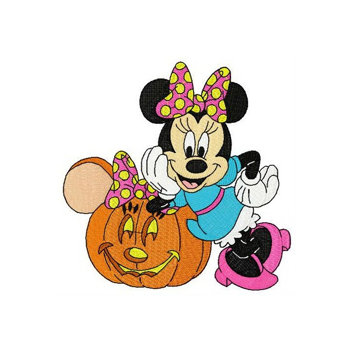 Minnie styled pumpkin embroidery design - Embroidery Design