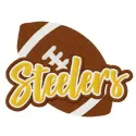Steelers logo embroidery design showcasing a bold and iconic American football motif for stitching projects.