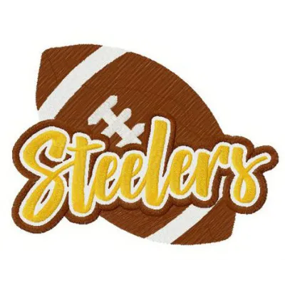 Steelers logo embroidery design showcasing a bold and iconic American football motif for stitching projects.