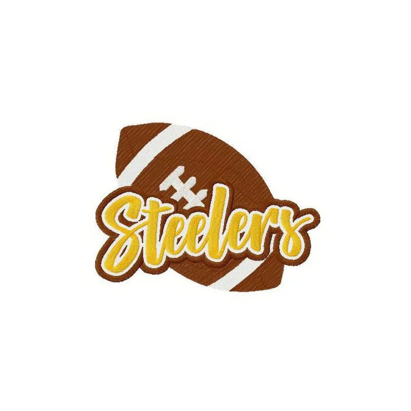 Steelers logo embroidery design showcasing a bold and iconic American football motif for stitching projects.