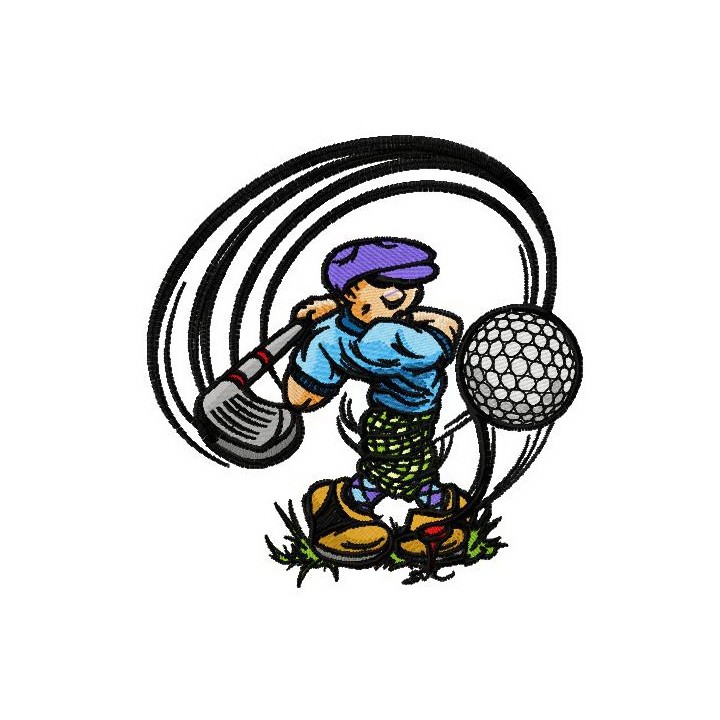 Golf player embroidery design - Embroidery Design