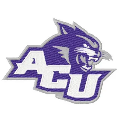 Abilene Christian Wildcats logo embroidery design preview showcasing intricate stitching patterns for apparel.