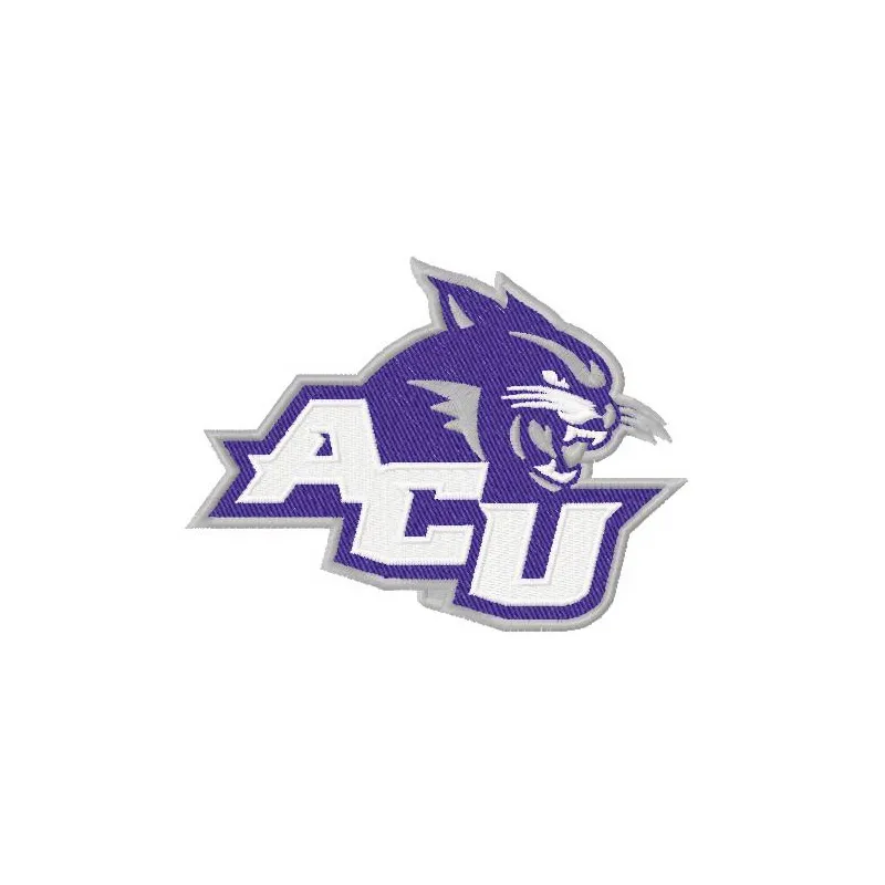 Abilene Christian Wildcats logo embroidery design preview showcasing intricate stitching patterns for apparel.