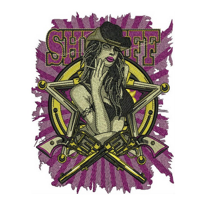 Sheriff's girlfriend embroidery design - Embroidery Design