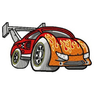 Hot rod racing car embroidery design - Embroidery Design
