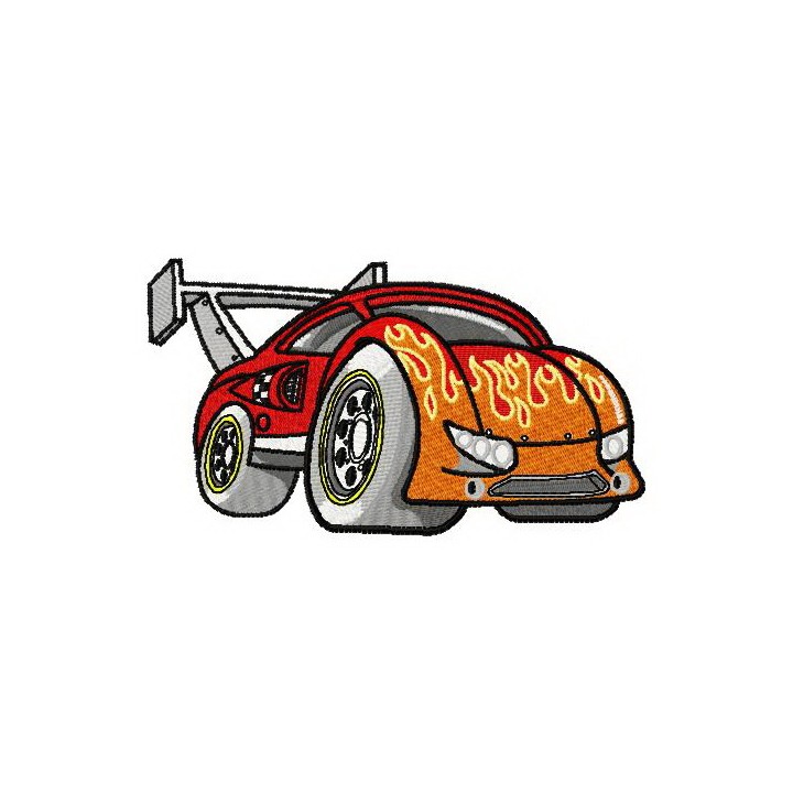 Hot rod racing car embroidery design - Embroidery Design