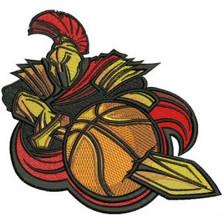 Spartan basketball mascot  embroidery design - Embroidery Design