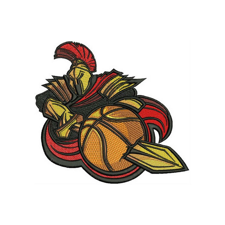 Spartan basketball mascot  embroidery design - Embroidery Design