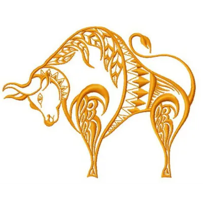 Bull 2 embroidery design showcasing a detailed bull motif, perfect for farm-themed projects and creative stitching.