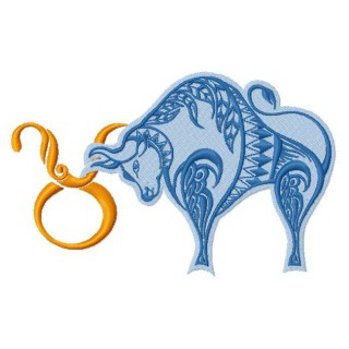 Zodiac sign Taurus 4 embroidery design - Embroidery Design