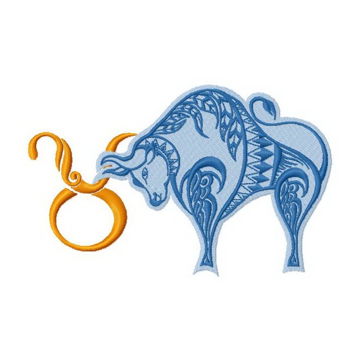 Zodiac sign Taurus 4 embroidery design - Embroidery Design