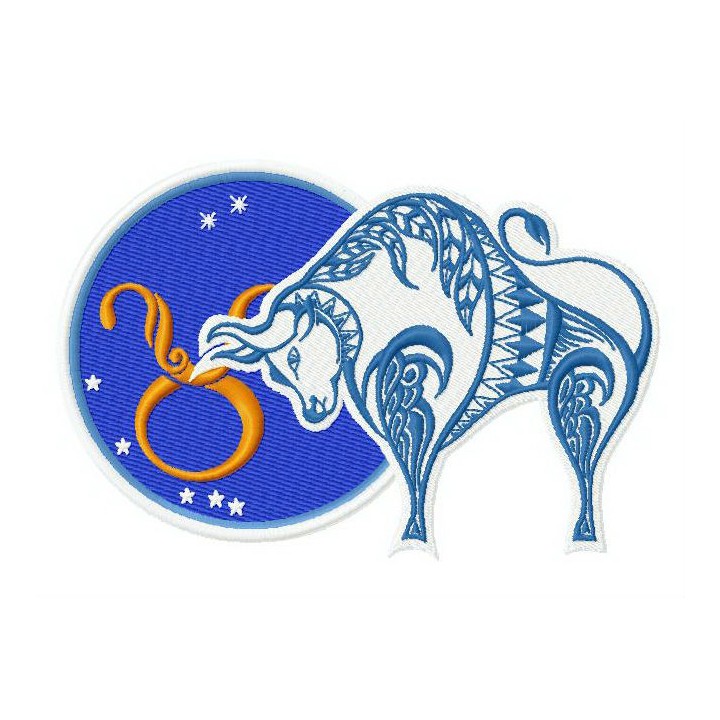Zodiac sign Taurus 3 embroidery design - Embroidery Design