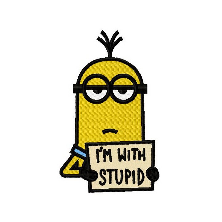 I'm with stupid 2 embroidery design - Embroidery Design