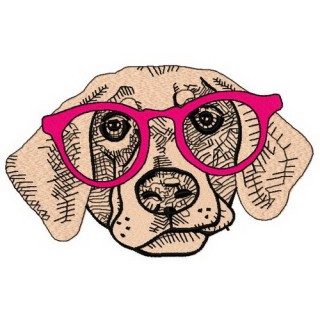 Hipster dog 4 embroidery design - Embroidery Design