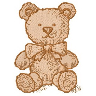 Plush teddy bear embroidery design - Embroidery Design