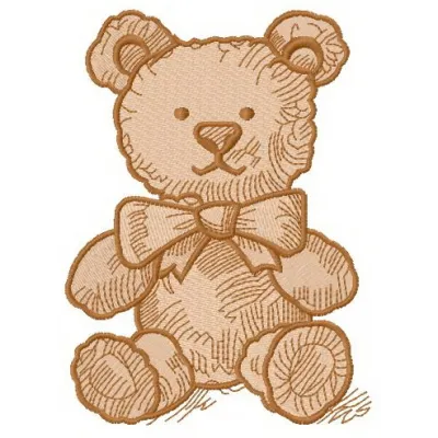 Plush teddy bear embroidery design featuring a soft and cuddly teddy bear motif for your crafting projects.